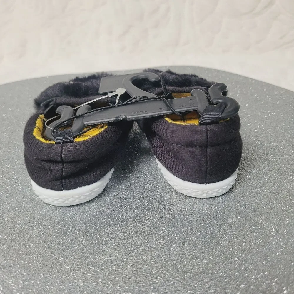Wonder Nation Black Kitty Cat Furry Slip On Shoes Baby Girl Size 3 New